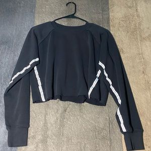 Black Cropped Top Hoodie Size Small